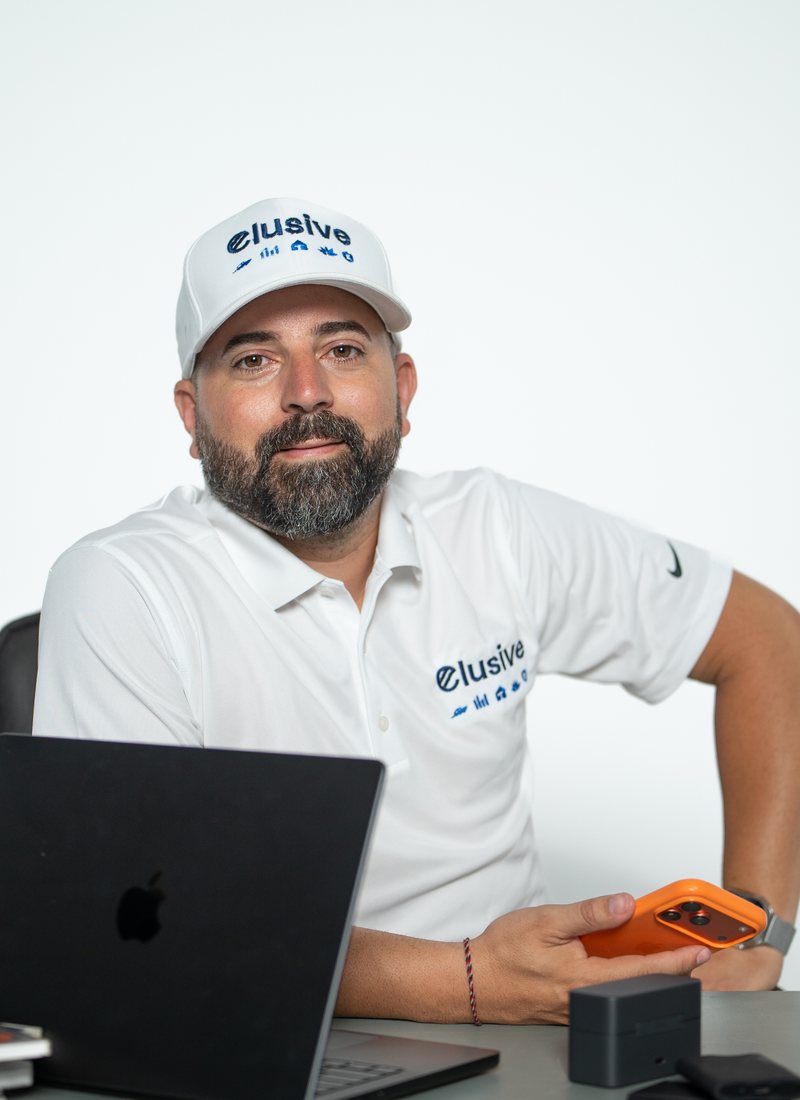 Marcel Reinosa at his desk at the Elusive Remodel office