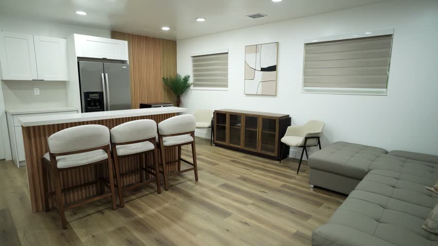 A finished kitchen from our project film