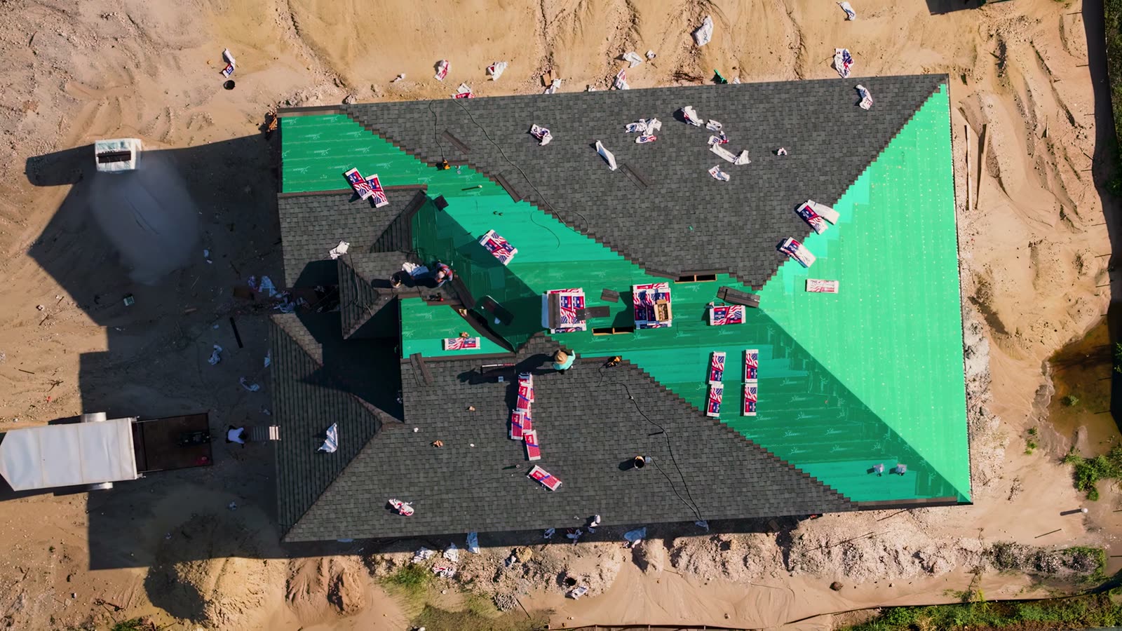 Roof replacement: new underlayment going down before the finished roof