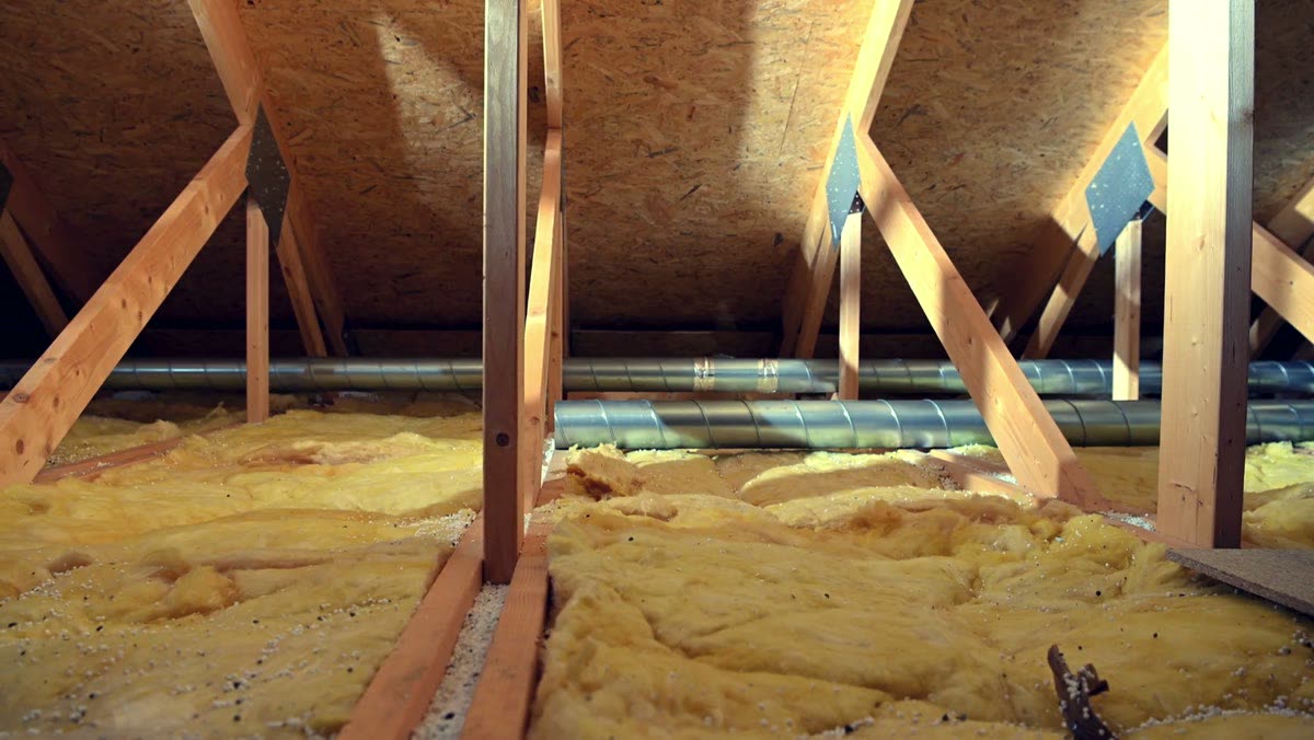 Attic insulation between the rafters