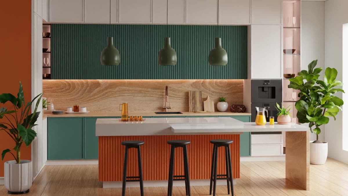 A bold two-tone kitchen