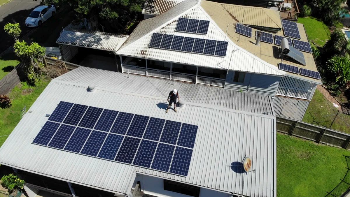 Solar panels on a residential roof