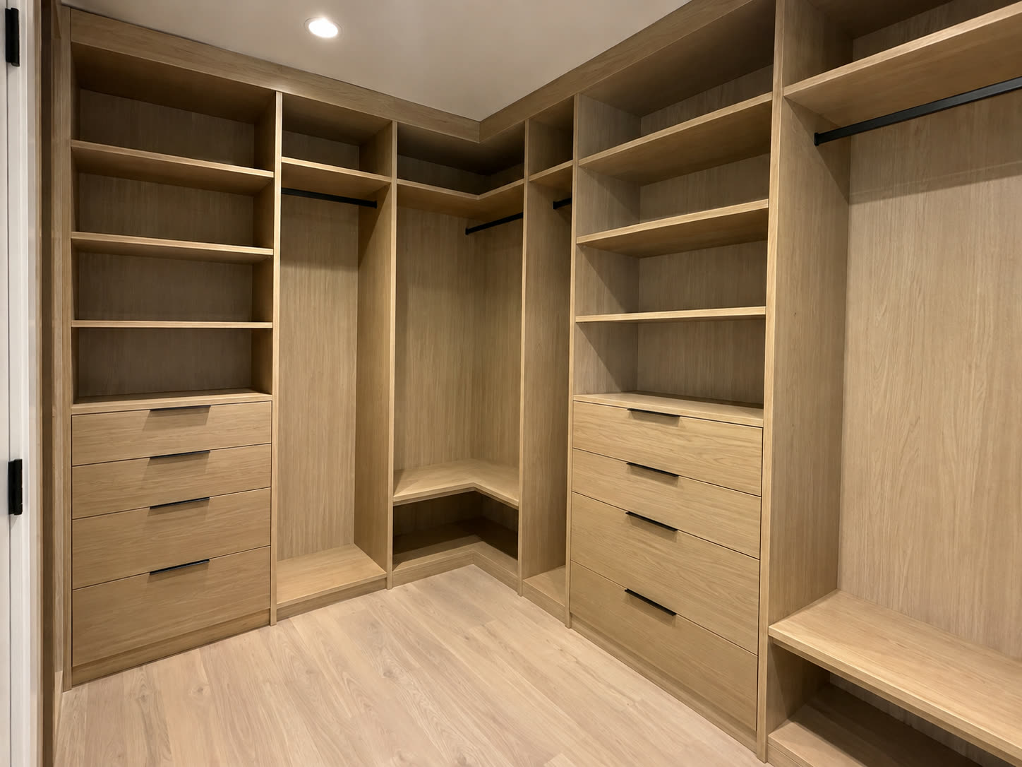 Light oak shelving