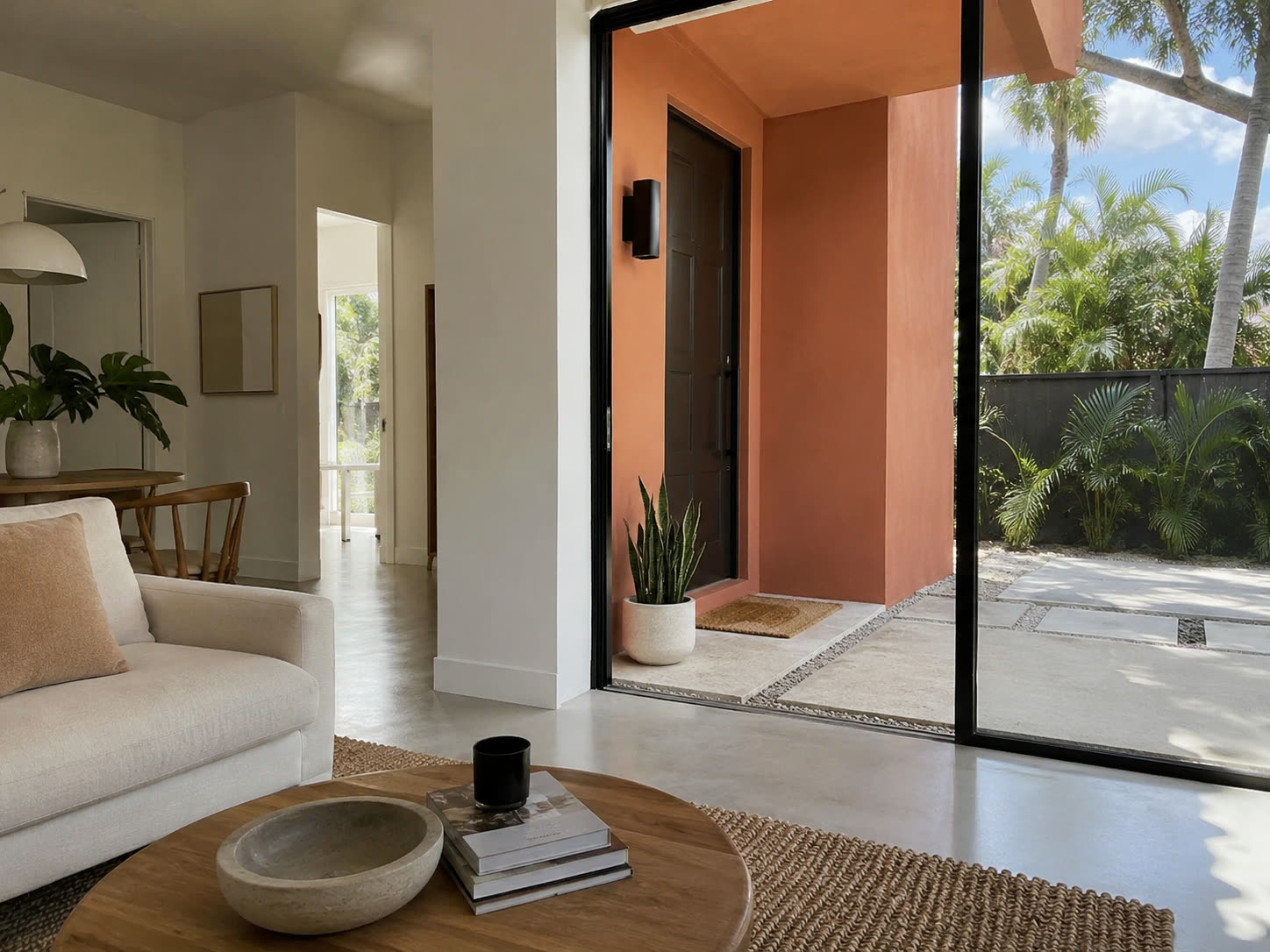 An accent color at the entry