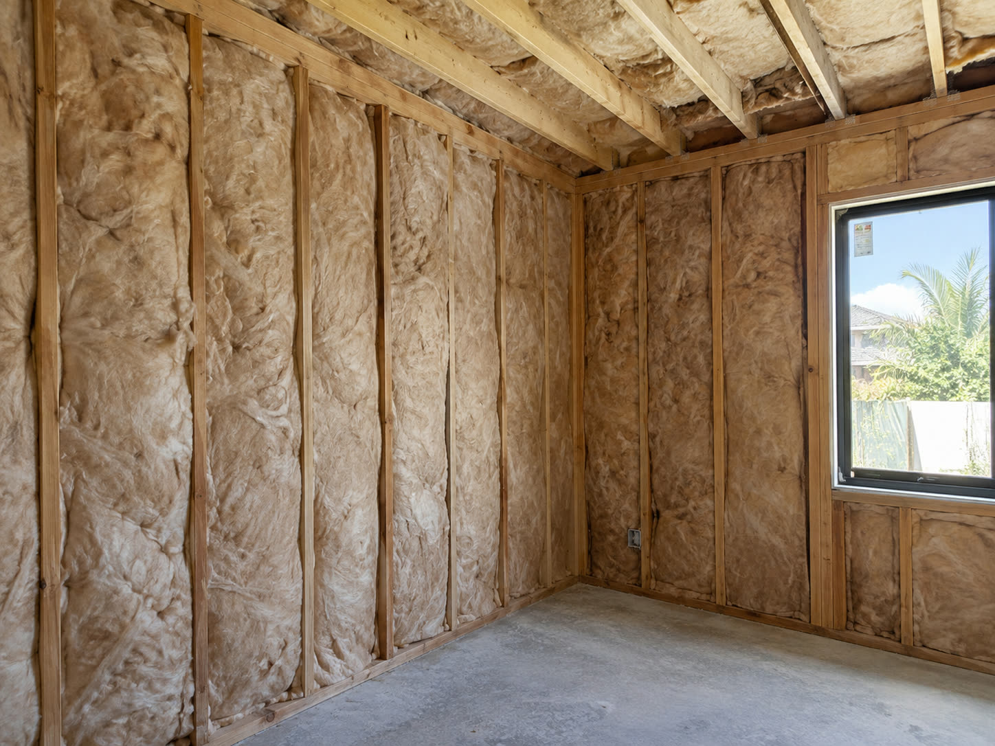 Batt insulation in a framed wall