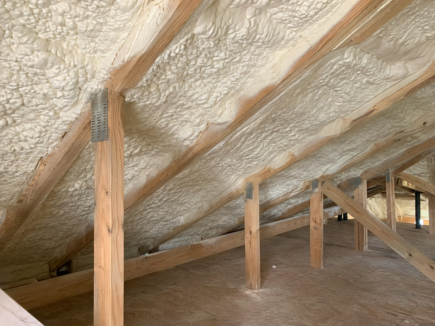 Spray foam under the roof deck