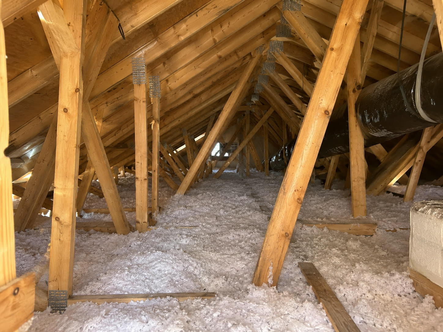 Insulated attic with new ducts