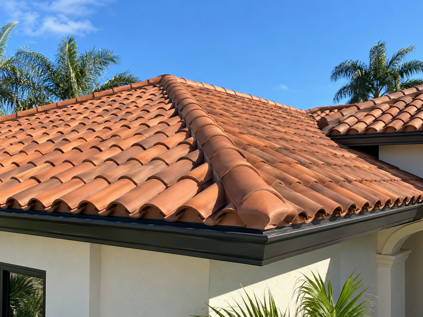 Terracotta barrel tile roof