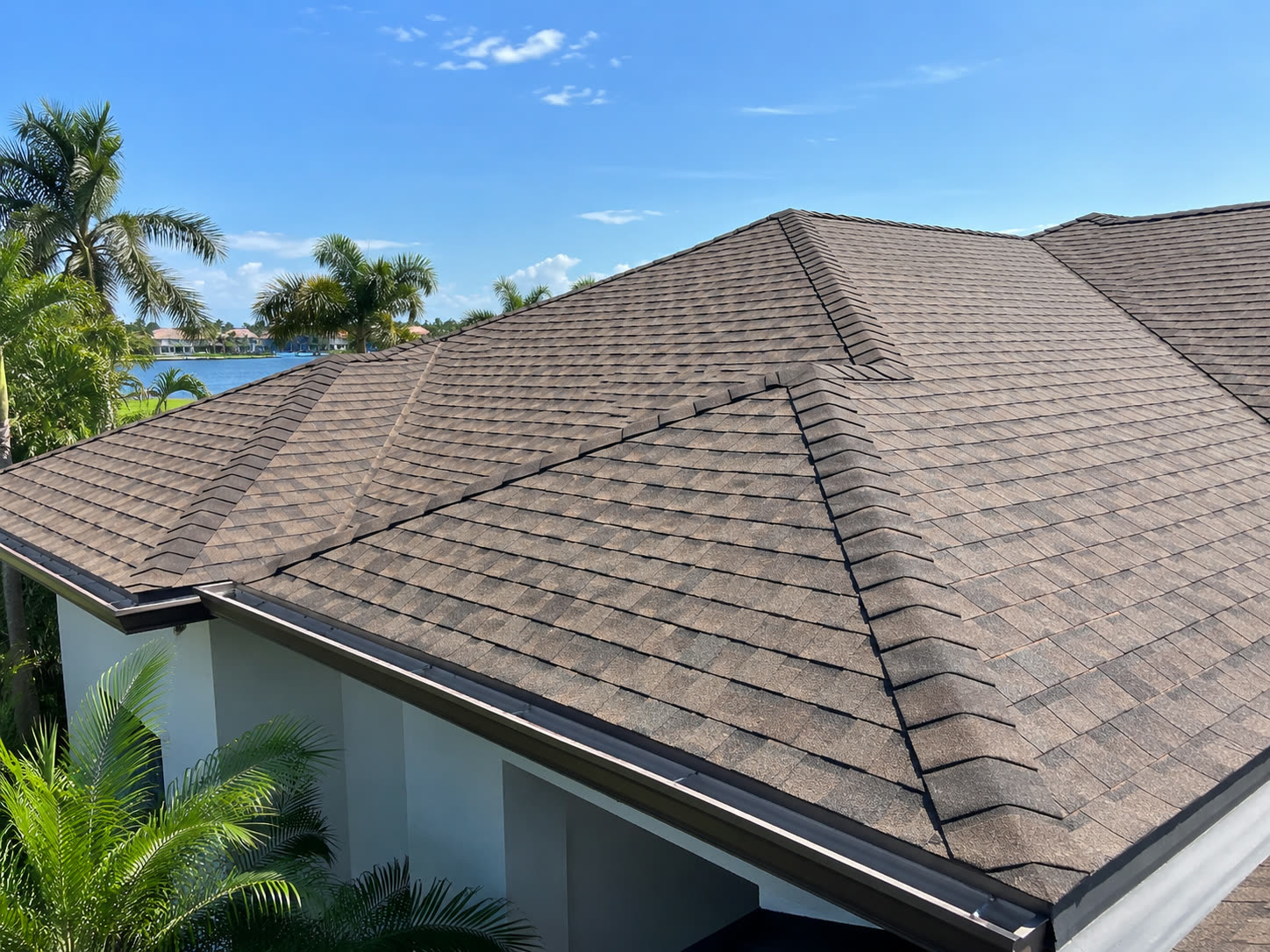 Brown shingle roof